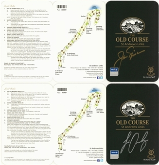 Lot of (2) Jack Nicklaus and Louis Oosthuizen Single Signed St. Andrews Scorecards (Beckett)